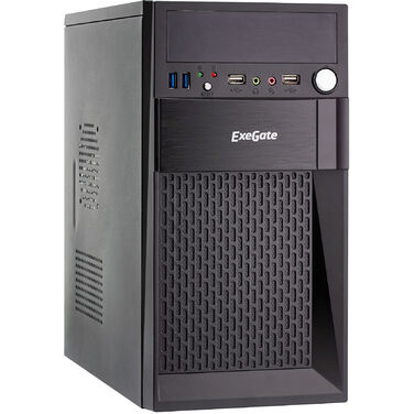 Корпус Exegate BAA-102U Minitower, Black, mATX, <AAA450, 80mm>, 2*USB+2*USB3.0, Audio