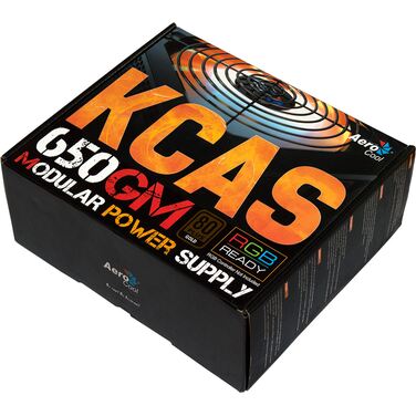 Блок питания 650W Aerocool KCAS-650GM RGB 650W (80+ Gold, ATX 2.4, APFC, 140 mm fan, 24+4+4.7x SATA