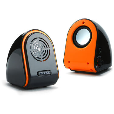 Колонки Konoos KNS-PU50-R (черная с оранжевой вставкой) 2x3W USB / 4x AA