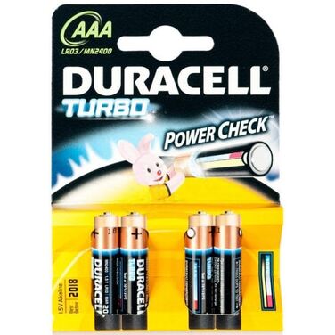 Батарейка Duracell LR03 Turbo BP-4 (40/120)