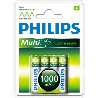 Аккумулятор Philips R03 (AAА)-1000mAh BP-4 (48)