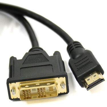 Кабель HDMI/DVI 19M/19M 1.8м, черный, позолоченные разъемы, экранирование, Cablexpert (CC-HDMI-DVI-6