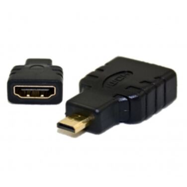 Переходник micro HDMI ->HDMI (19M/19F) позолоченные контакты, экранирование, v1.4b, Exegate