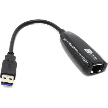 Сетевая карта USB 5bites UA3-45-01BK USB3.0 -> RJ45 10/100/1000 Мбит/с, 10см, черный