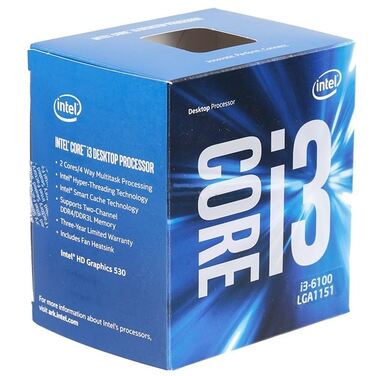 Процессор Soc-1151 Intel Core i3-6100 3M 3.7G BX80662136100SR2HG box