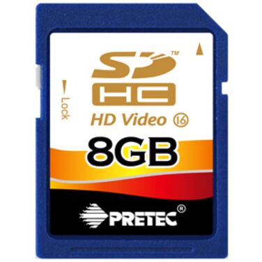 Карта памяти 8Gb Pretec SDHC Class16 (SHS308G) Full HD VIDEO