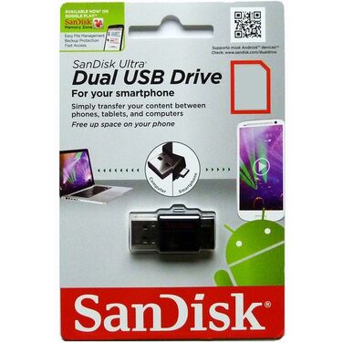 Память Flash Drive 32GB SanDisk Ultra Dual USB Drive OTG, USB 2.0, Black (SDDD-032G-G46)