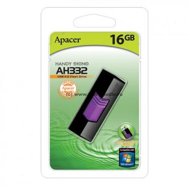 Память Flash Drive 16Gb Apacer AH332 USB2.0 Лиловый/Черный (AP16GAH332B-1)
