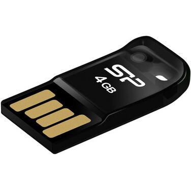 Память Flash Drive 4GB Silicon Power Touch T02 Black, USB 2.0 (SP004GBUF2T02V1K)