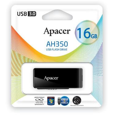Память Flash Drive 16Gb Apacer AH350 USB2.0 + USB 3.0 черный