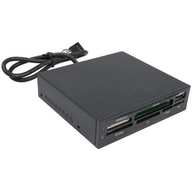 Картридер Acorp CRIP200-B-Black USB2.0 (all-in-1, + USB port) Internal black