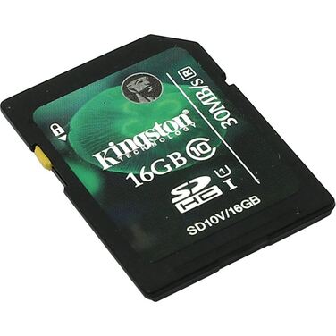 Карта памяти 16Gb Kingston SDHC class10 (SD10V/16GB)