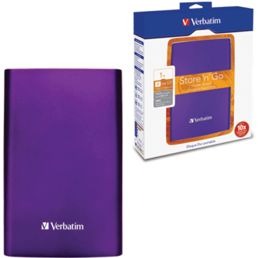 Жесткий диск внешний 1Tb Verbatim Store 'n' Go, фиолетовый, 2.5", USB 3.0 (53077)
