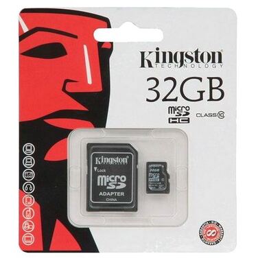 Карта памяти 32Gb Kingston microSDHC class 10 + адаптер SD (SDC10/32GBSP)