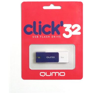 Память Flash Drive 32GB QUMO Click Sapphire, USB 2.0 (QM32GUD-CLK-Sapphire)