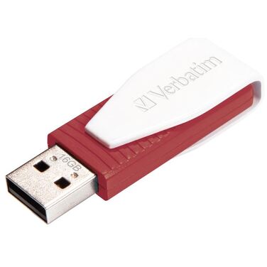 Память Flash Drive 16Gb Verbatim Store 'n' Go Swivel Красный, USB 2.0 (49814)