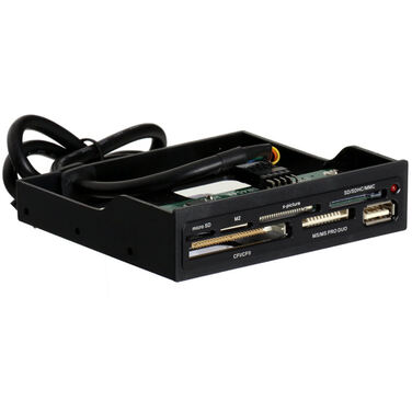 Картридер Ginzzu GR-106UB + 1xUSB Internal 3.5" Black USB2.0 (All-in-1)