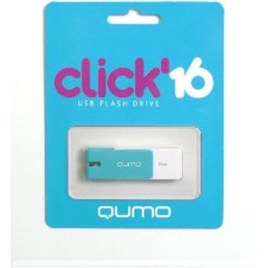 Память Flash Drive 16GB QUMO Click Azure, USB 2.0 (QM16GUD-CLK-Azure)