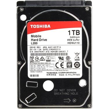 Жесткий диск 2.5" 1Tb SATA-II Toshiba HDWJ110EZSTA L200 (5400rpm) 2.5" 8Mb