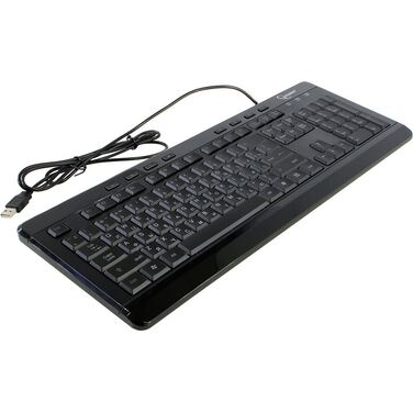 Клавиатура Gembird KBL-007,черн., USB, белая подсветка символов, 8 доп.клавиш