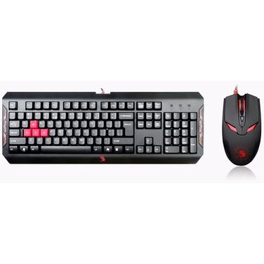 Клавиатура + мышь A4 Tech Bloody Q1100 (Q100+S2) клав:черный/красный мышь:черный/красный USB Multime