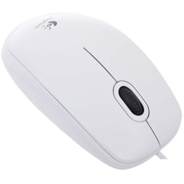 Мышь Logitech B100 белый, оптическая, 800dpi, USB (910-003360)