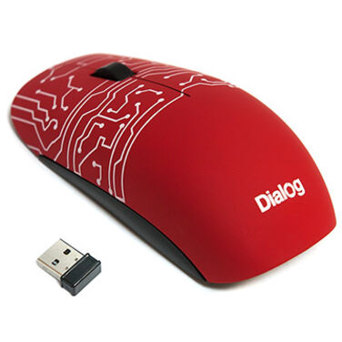 Мышь Dialog Katana MROK-13U красная, беспроводная, 3 кнопки+ ролик прокрутки, USB