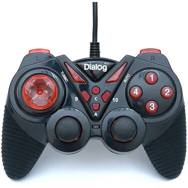 Геймпад Dialog GP-A13 Action - вибрация, 12 кнопок, USB, черно-красный