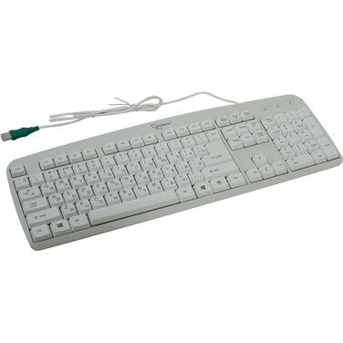 Клавиатура Gembird KB-8350U, бежевый, лазерная гравировка символов, USB