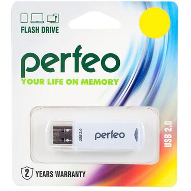 Память Flash Drive 16Gb Perfeo С08 white, USB 3.0 (PF-C08W016)