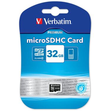 Карта памяти 32Gb Verbatim microSDHC class10 + adapter SD (44083)