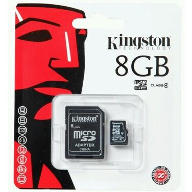 Карта памяти 8GB Kingston microSDHC Class 10 UHS-I (SD адаптер) 45MB/s