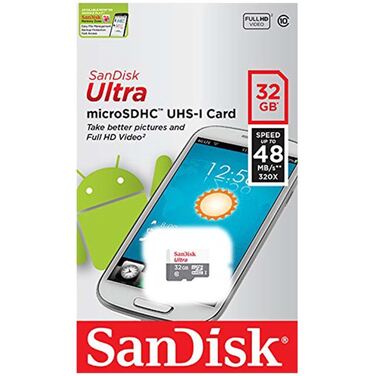 Карта памяти 32GB SanDisk microSDHC SDSQUNB-032G-GN3MA Class 10 Ultra 48MB/s
