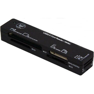 Картридер Konoos UK-25, 6 разъемов для карт памяти (SD/SDHC/MS/MSPro/XD/CF/T-F/M2), блистер,USB 2.0