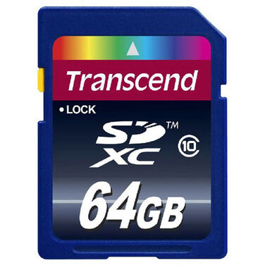 Карта памяти 64Gb Transcend SDXC UHS-I Premium 200x class 10, 30 МБ/с (TS64GSDXC10)