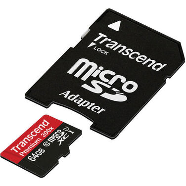 Карта памяти 64GB Transcend microSDXC TS64GUSDXC10 Class 10 (SD адаптер)
