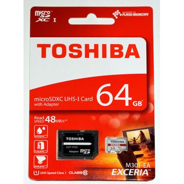 Карта памяти 64Gb Toshiba microSDXC Class10 UHS-1 + adapter SD