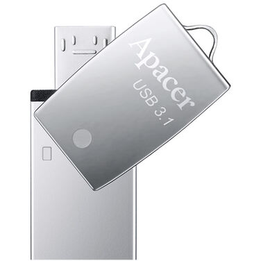 Память Flash Drive 8Gb Apacer AH750 OTG Silver USB3.1 Gen 1 (AP8GAH750S-1)