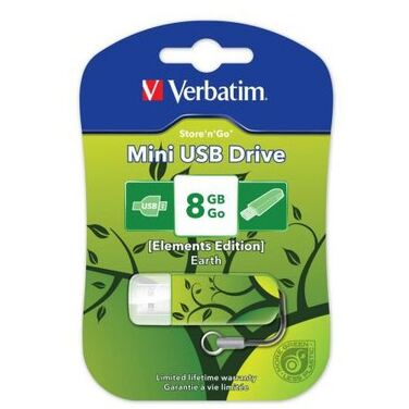 Память Flash Drive 8Gb Verbatim Store 'n' Go Mini Elements Edition, Earth, USB 2.0 (98160)