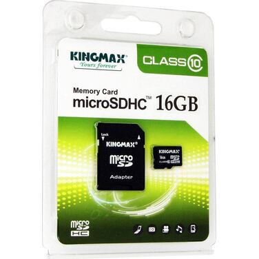 Карта памяти 16Gb Kingmax microSDHC class10 + адаптер SD (KM16GMCSDHC101A)