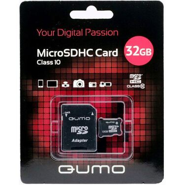 Карта памяти 32Gb QUMO microSDHC class10 UHS-I ,3.0 + адаптер SD (QM32GMICSDHC10U1)