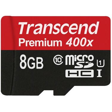 Карта памяти 8Gb Transcend microSDHC UHS-I Premium 400x Class 10 (TS8GUSDCU1)