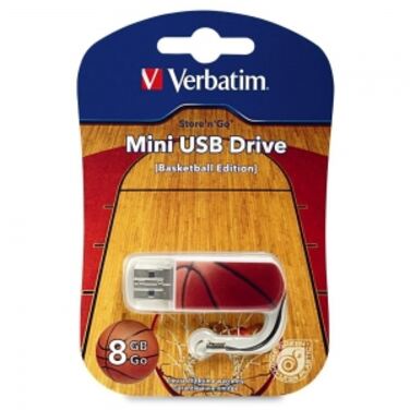 Память Flash Drive 8GB Verbatim Mini Sport Edition, USB 2.0, Баскетбол (98507)
