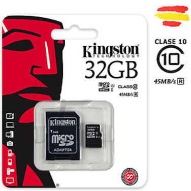 Карта памяти 32GB Kingston microSDHC Class 10 UHS-I + adapter SD 45MB/s