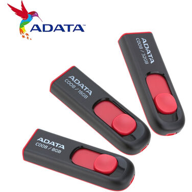 Память Flash Drive 32Gb A-Data C008,USB 2.0 черный (AC008-32G-RKD)