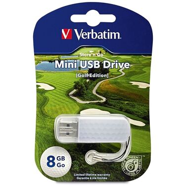 Память Flash Drive 8GB Verbatim Mini Sport Edition, USB 2.0, Гольф (98510)