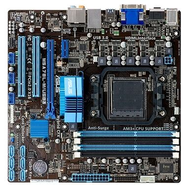 Материнская плата Soc-AM3+ AMD Asus M5A78L-M PLUS/USB3 760G 4xDDR3 mATX AC`97 8ch(7.1) GbLAN RAID RA