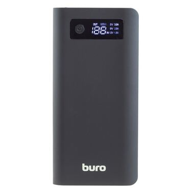 Мобильный аккумулятор Buro RB-20000-LCD-QC3.0-I&O Li-Ion 20000mAh 3A+1.5A черный/темно-серый 3xUSB