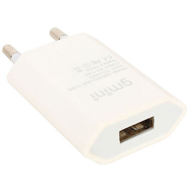Зарядное устройство USB Gmini GM-WC-008-1USB, белый, 5В1А