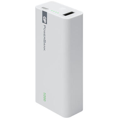 Мобильный аккумулятор GP PowerBank 1C05AWE 5200mAh, белый, Li-Ion, 1A, 1xUSB